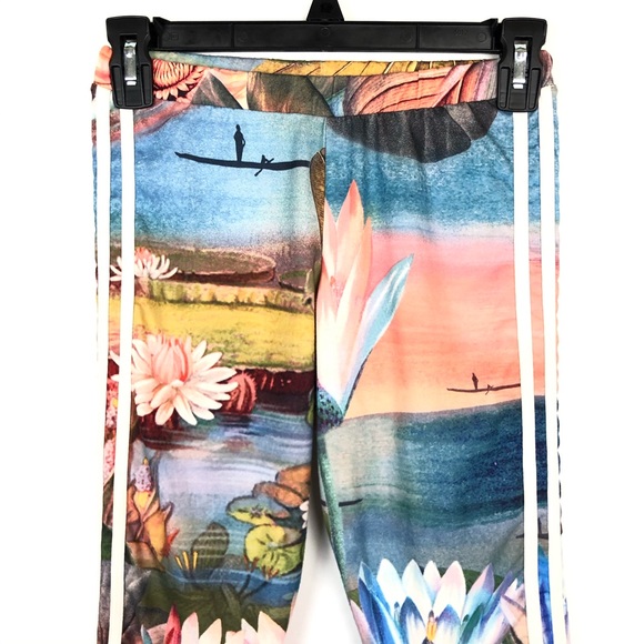 ADIDAS CURO D’AGUA PRINT 3 STRIPE LEGGINGS SIZE XS - Picture 3 of 8